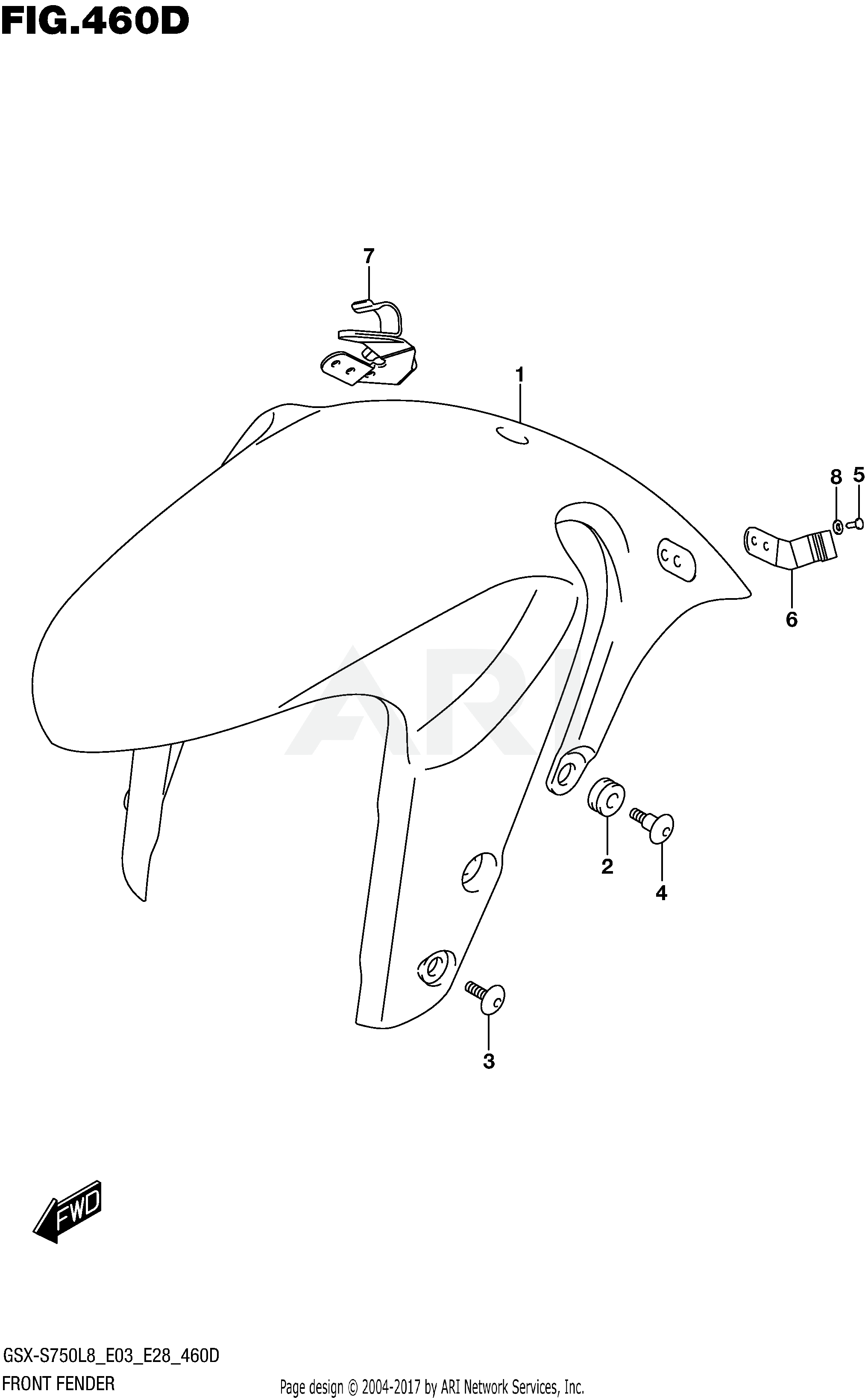 FRONT FENDER (GSX-S750ZL8 E33)