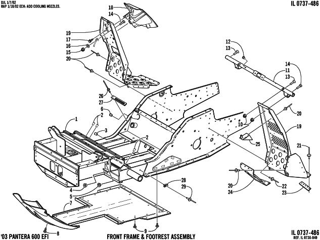 FRONT FRAME AND FOOTREST ASSEMBLY