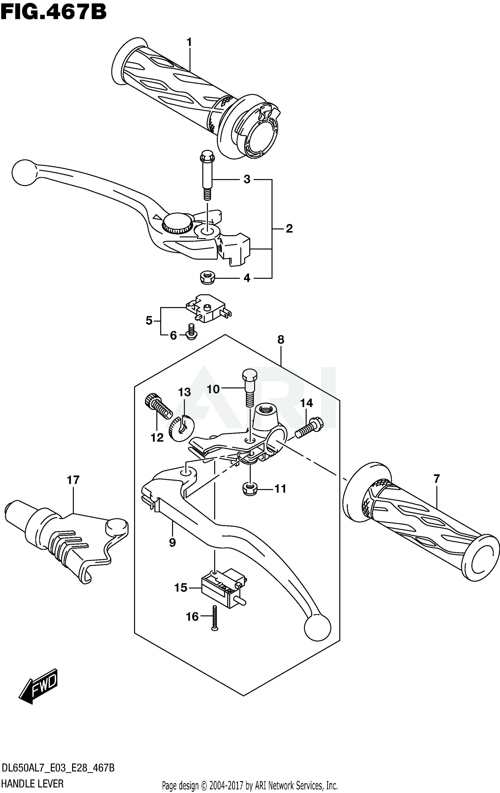 HANDLE LEVER (DL650AL7 E28)