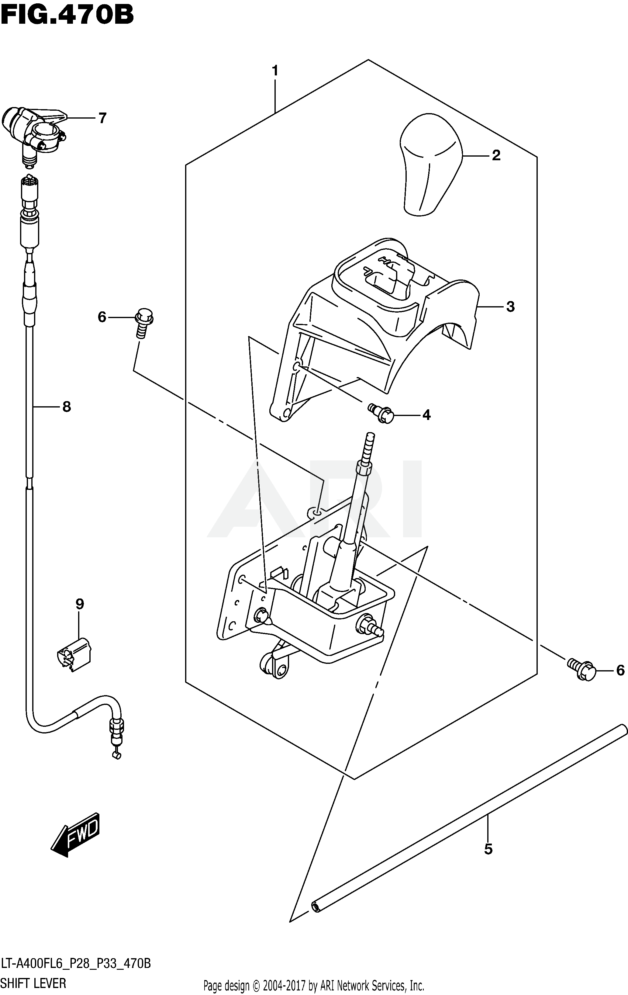 SHIFT LEVER (LT-A400FL6 P33)