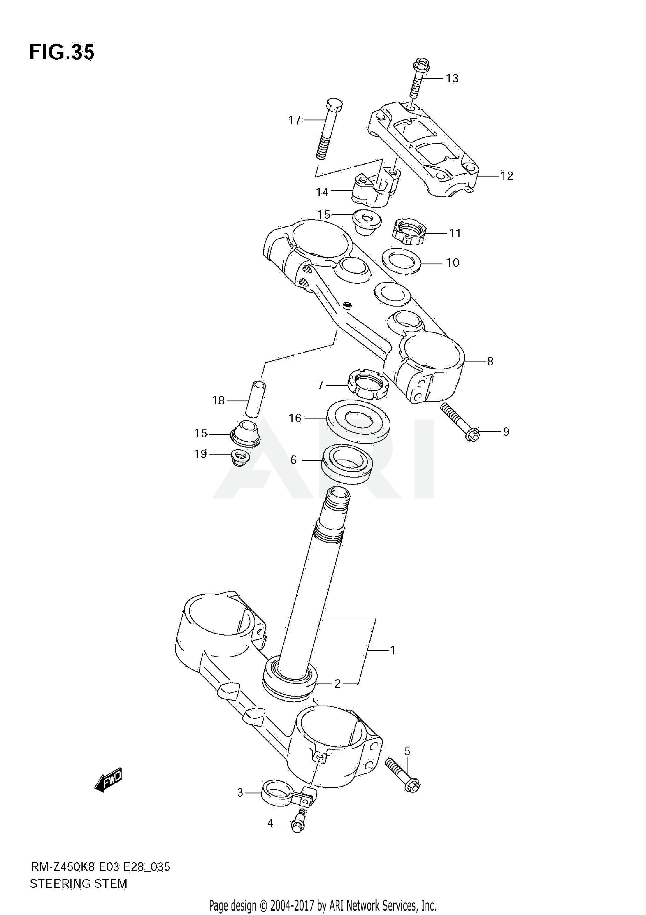 STEERING STEM (RM-Z450 K8/K9/L0)