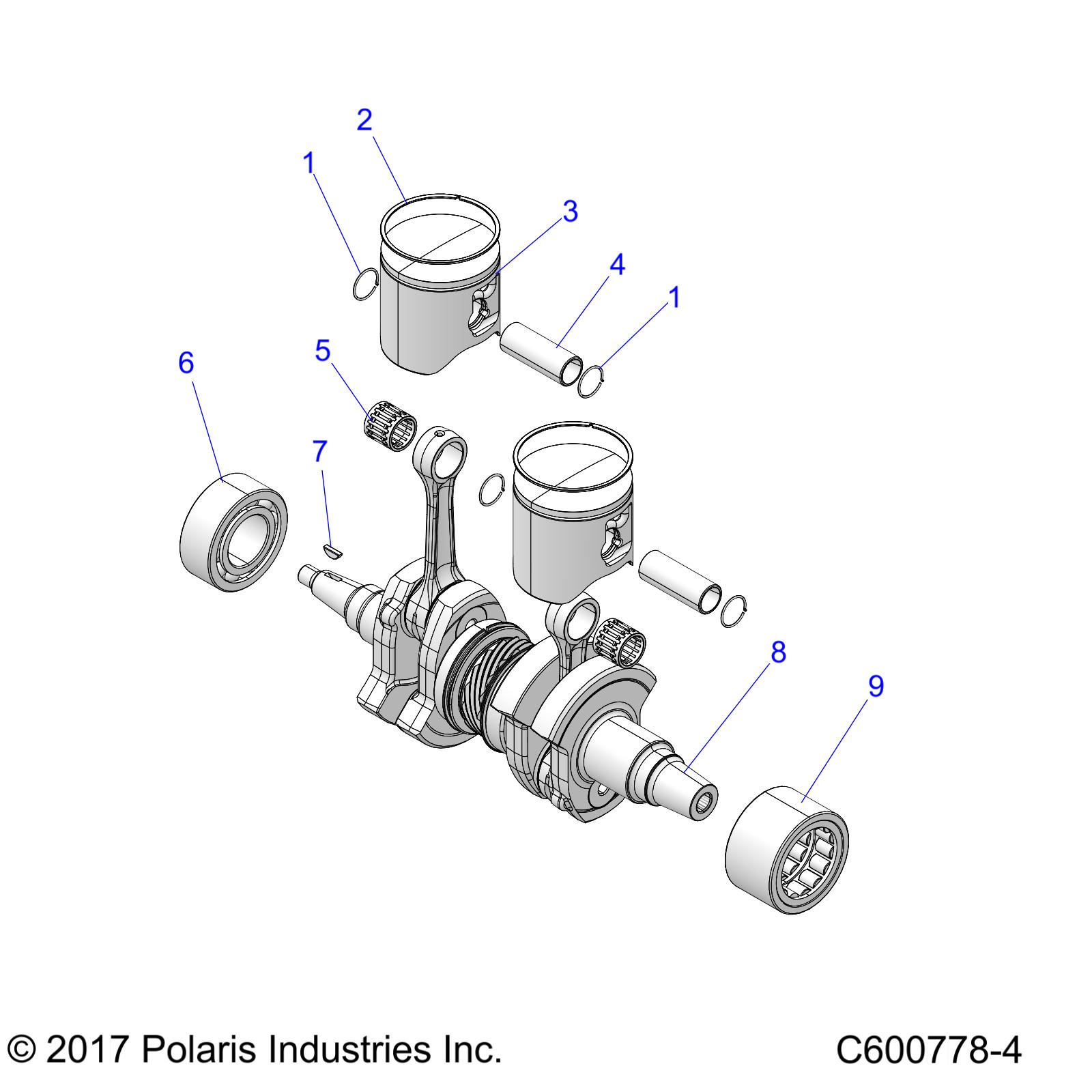 ENGINE, PISTON and CRANKSHAFT - S19EEC8RS/REM ALL OPTIONS (C600778-4)
