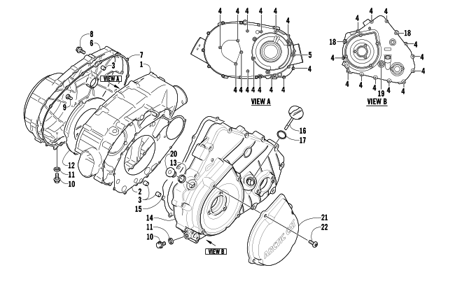 CLUTCH/V-BELT/MAGNETO COVER ASSEMBLY