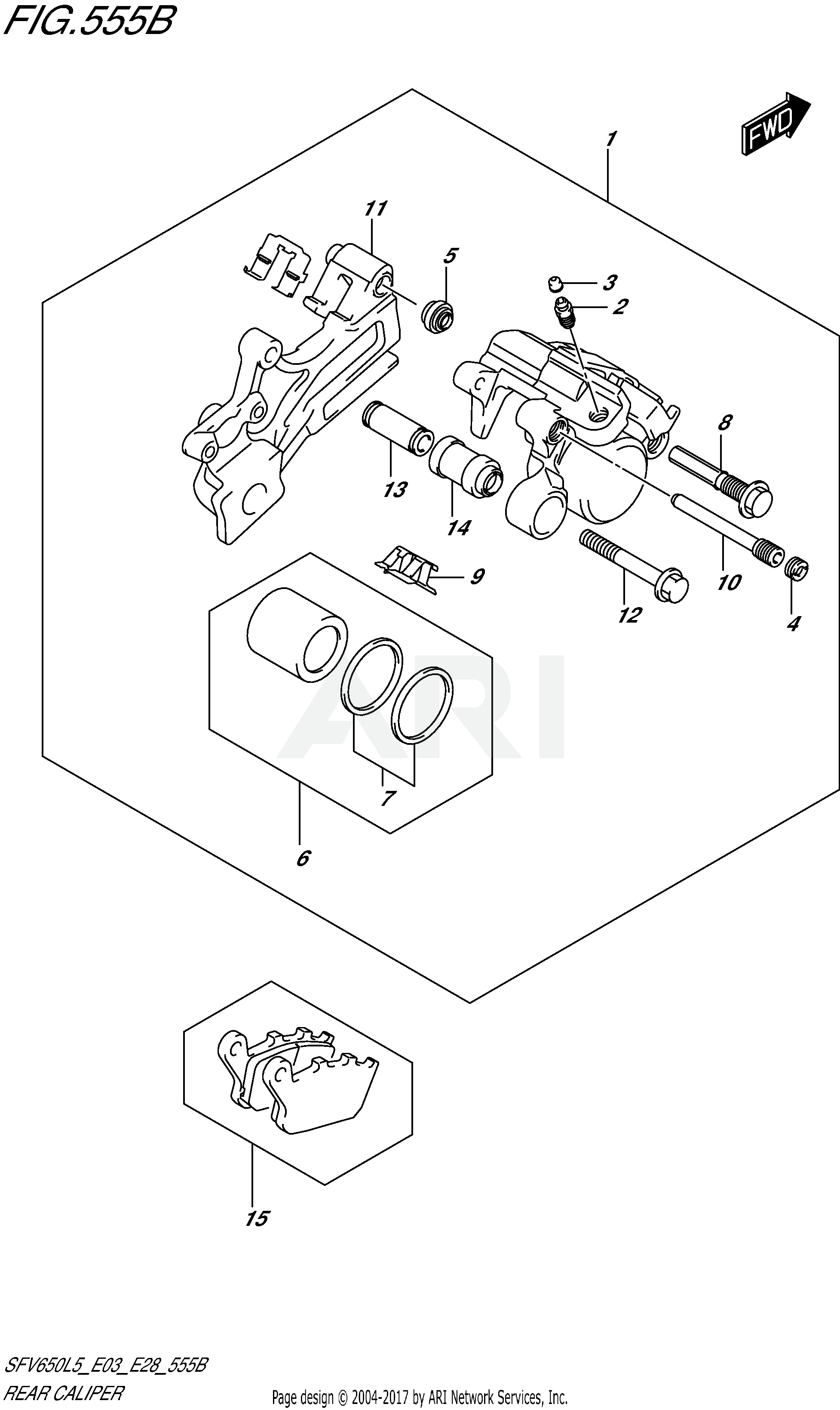 REAR CALIPER (SFV650L5 E28)