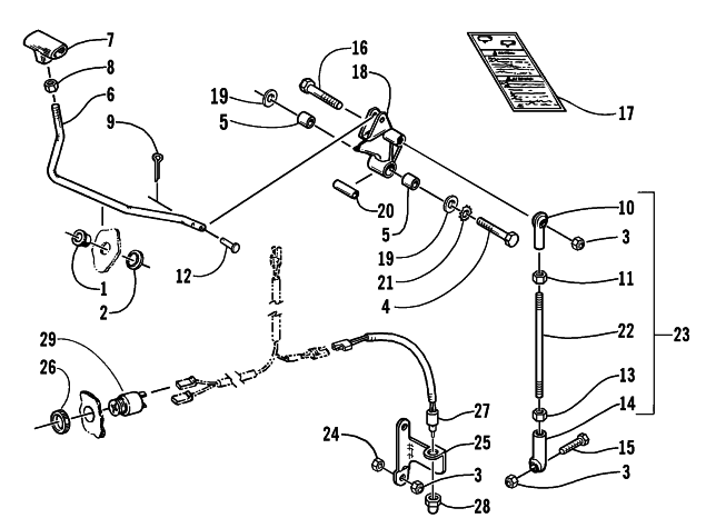 REVERSE SHIFT LEVER ASSEMBLY