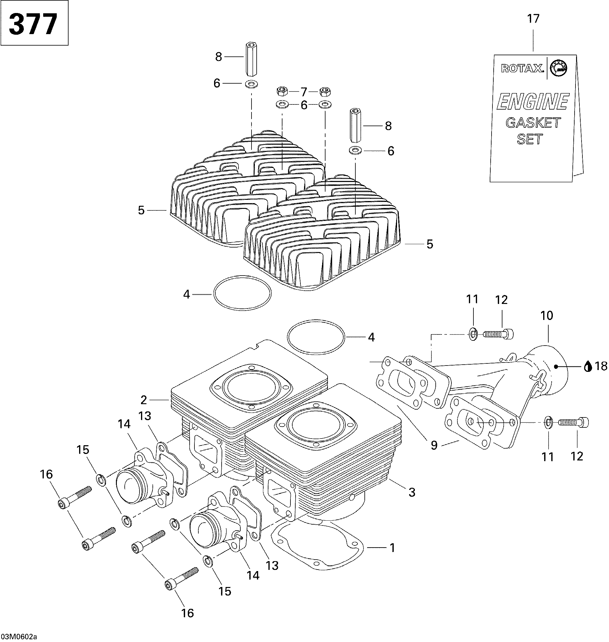 Cylinder And Exhaust Manifold MX Z 377