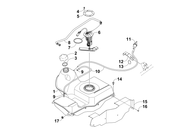 GAS TANK ASSEMBLY (VIN: AT205777 AND UP)