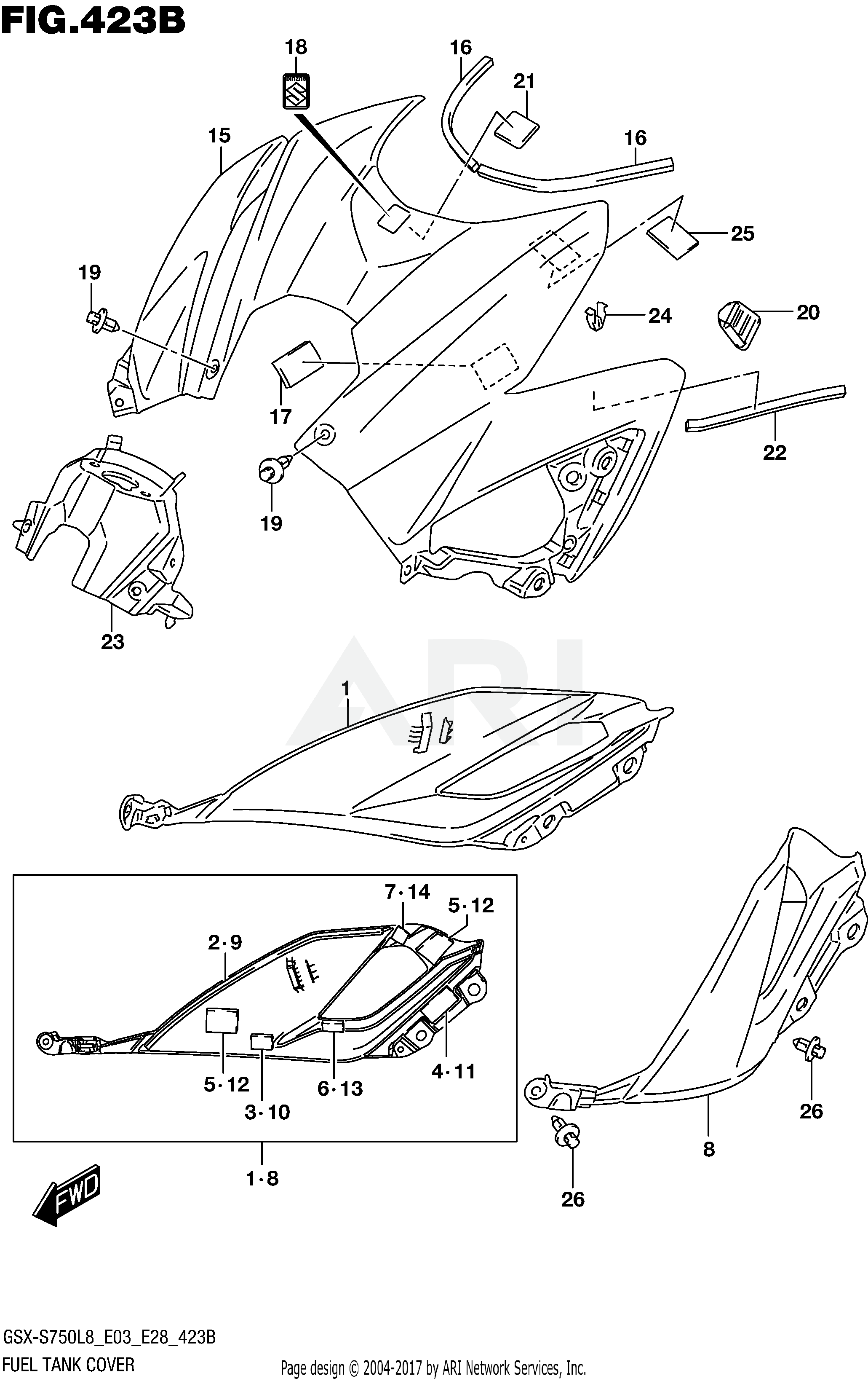 FUEL TANK COVER (GSX-S750L8 E33)