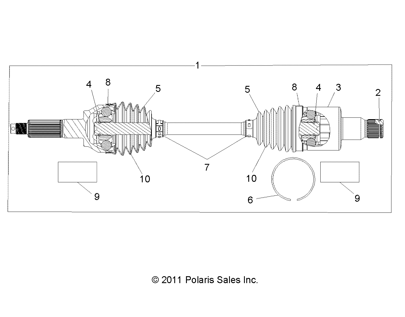 DRIVE TRAIN, REAR HALF SHAFT (TO 4/25/16) - A16DAA32A1/A7 (49RGRSHAFTDRIVERR12RZR570)