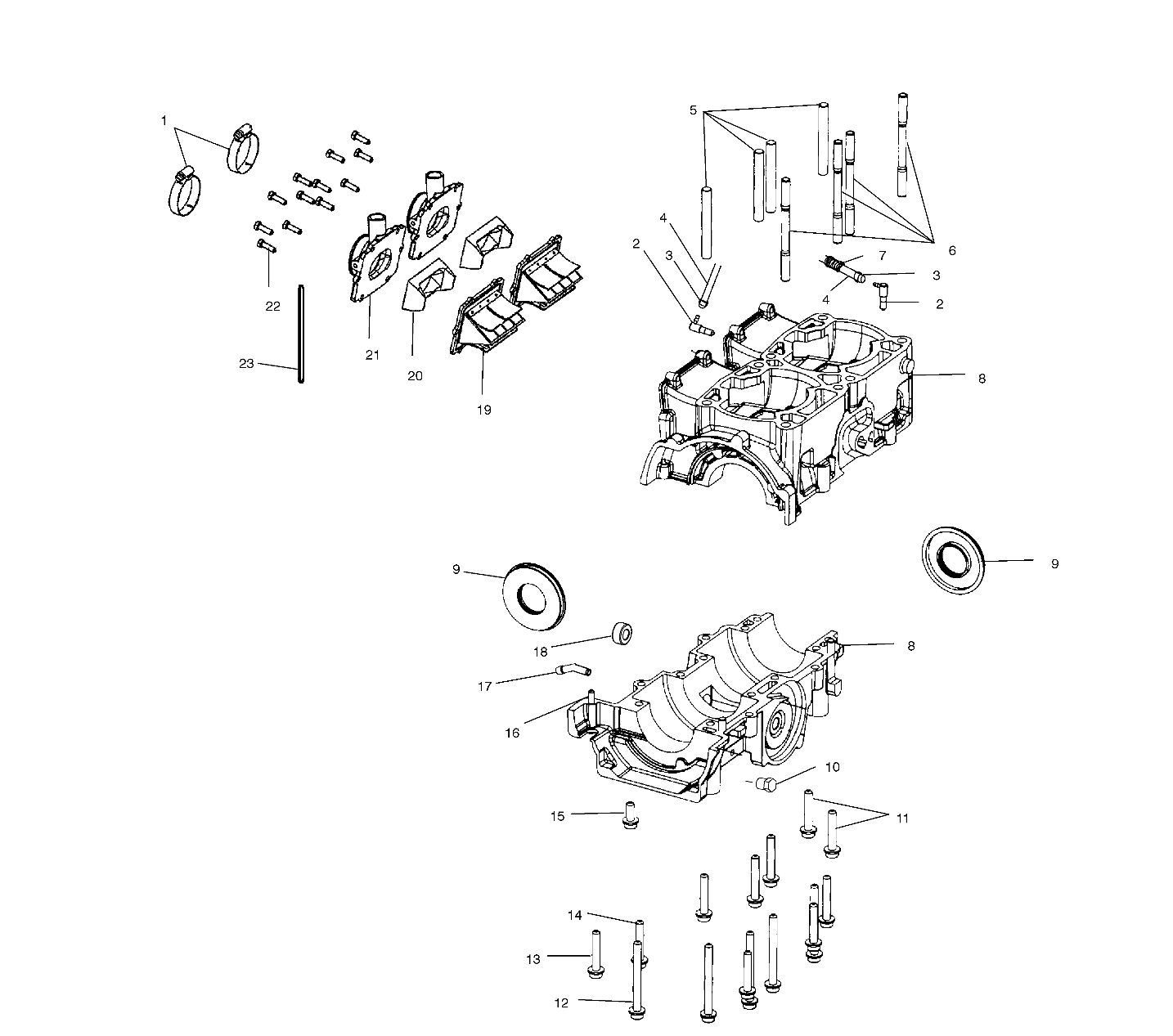 CRANKCASE (600) - S03NP6ES/6ESA/6ESB-S03NA6ES-S03NF6ES-S03NE6ES (4977827782D14)