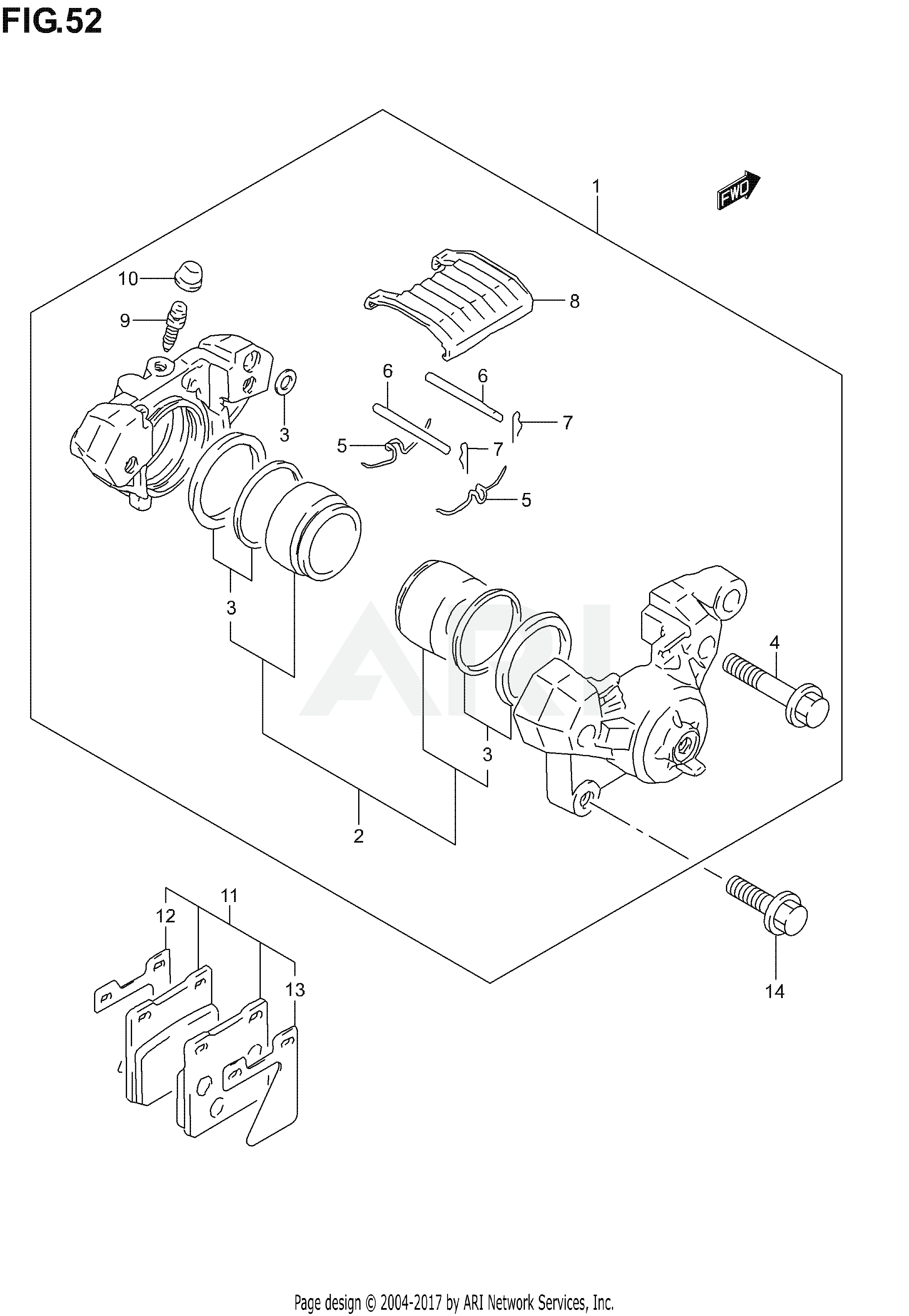 REAR CALIPER (NOT FOR U.S. MARKET)