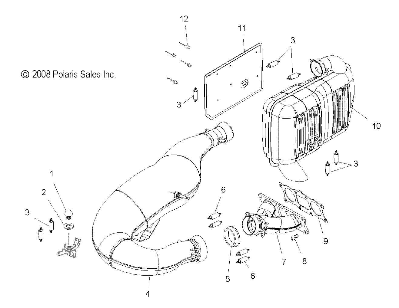 ENGINE, EXHAUST - S09PB8ES/ESL (49SNOWEXHAUST09ASLT)