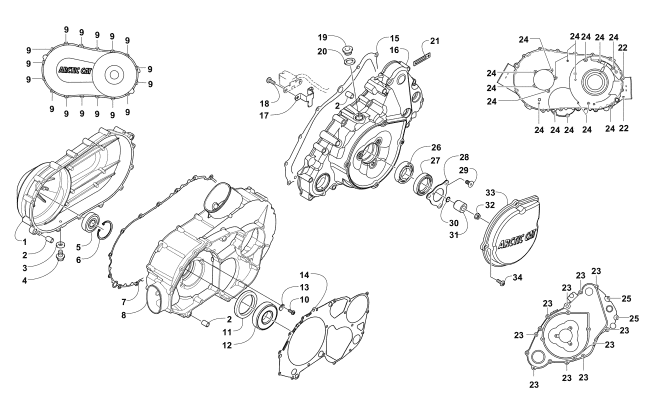 CLUTCH/V-BELT/MAGNETO COVER ASSEMBLY