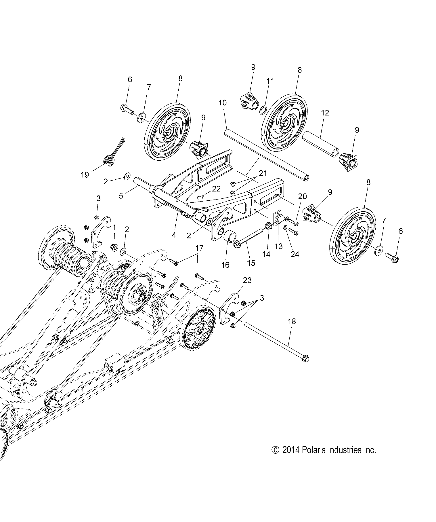 SUSPENSION, REAR, ARTICULATING - S15CJ5BSL/BEL (49SNOWSUSPRR15550ART)