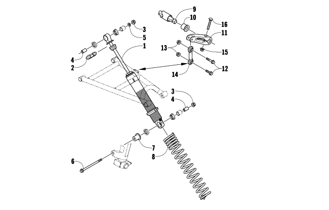 SHOCK ABSORBER AND SWAY BAR ASSEMBLY