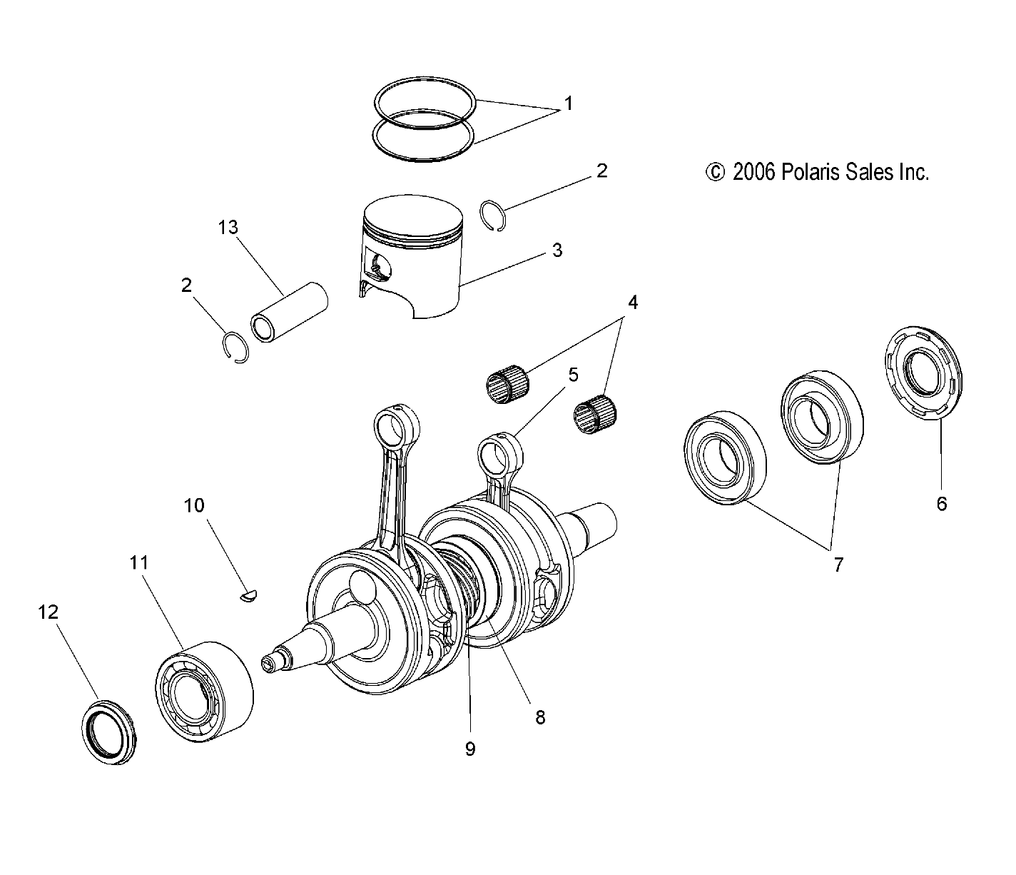 ENGINE, PISTON and CRANKSHAFT - S07PL7JS/JE (49SNOWPISTONCRANKSHAFTCLEAN)