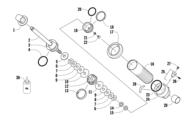 REAR SUSPENSION FRONT ARM SHOCK ABSORBER