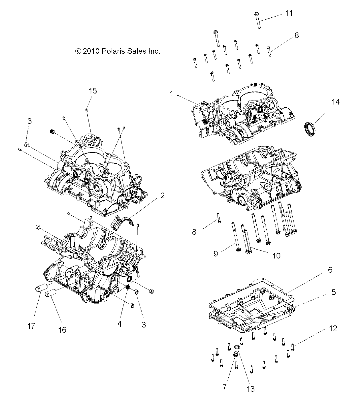 ENGINE, CRANKCASE - R11JH87AA/AD (49RGRCRANKCASE11RZR875)