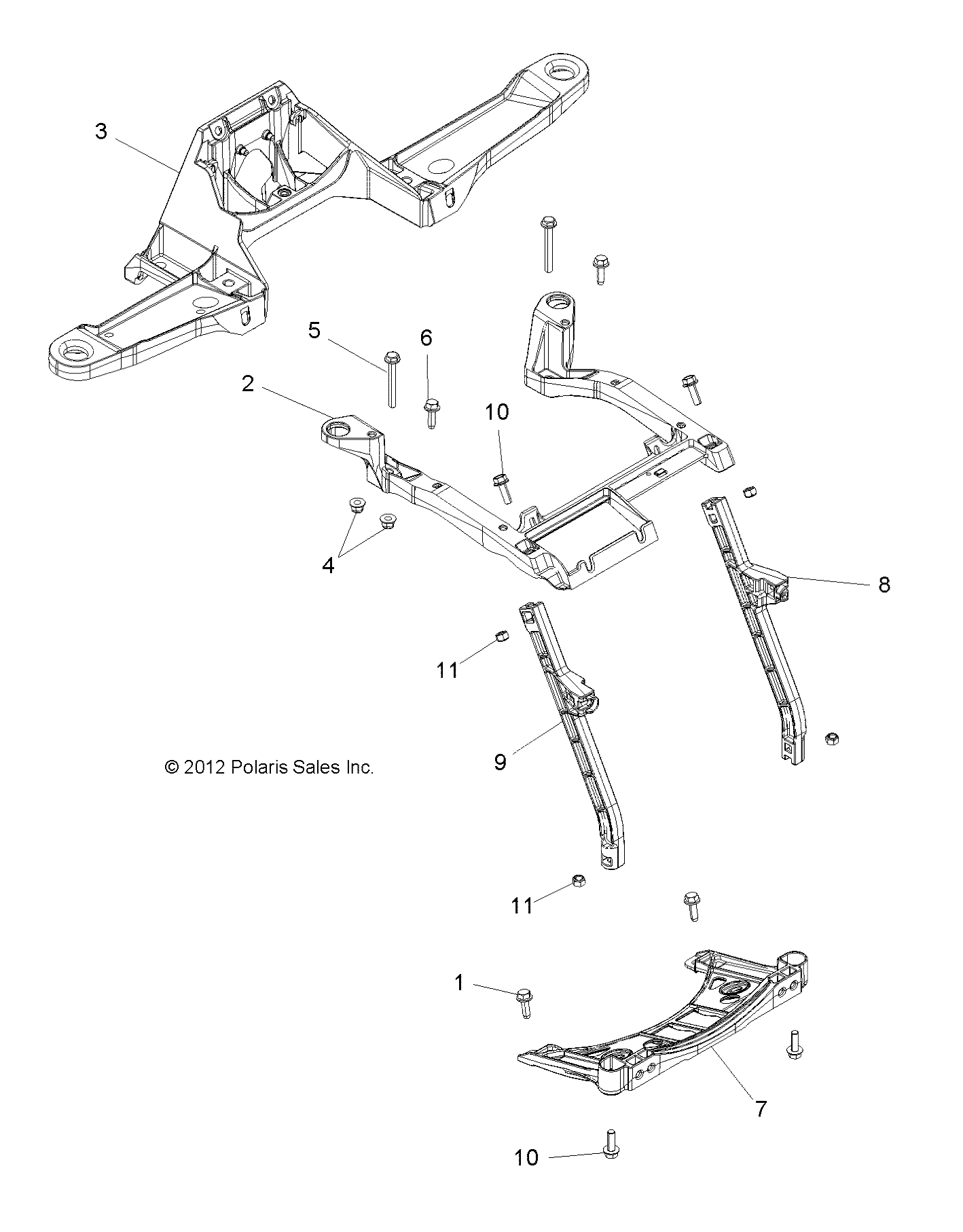 BODY, FRONT RACK SUPPORT - A17SVA85A2 (49ATVRACKMTG13850SCRAM)