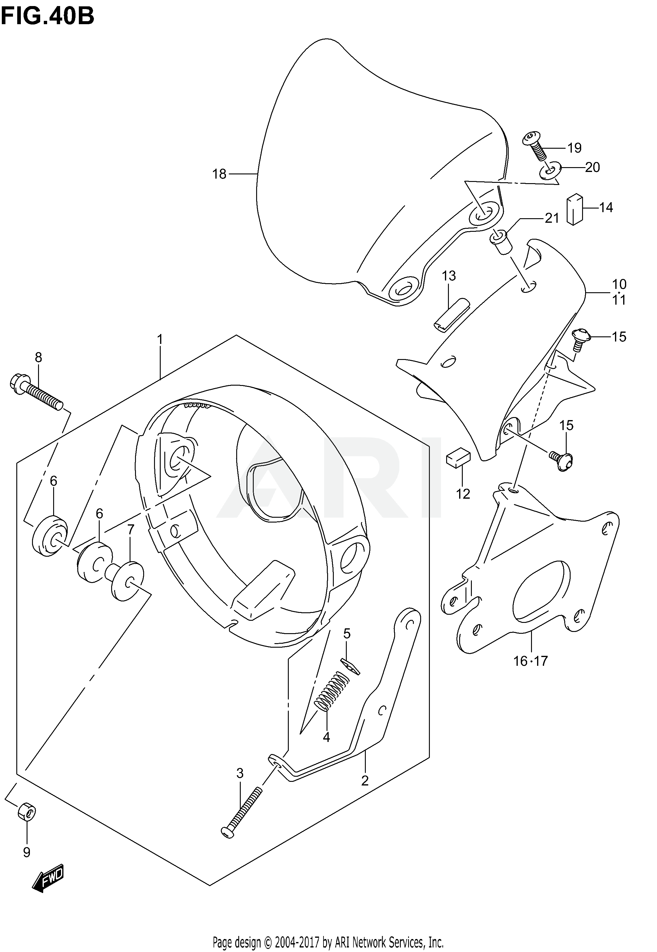 HEADLAMP HOUSING (SV1000K5) NOT FOR U.S. MARKET