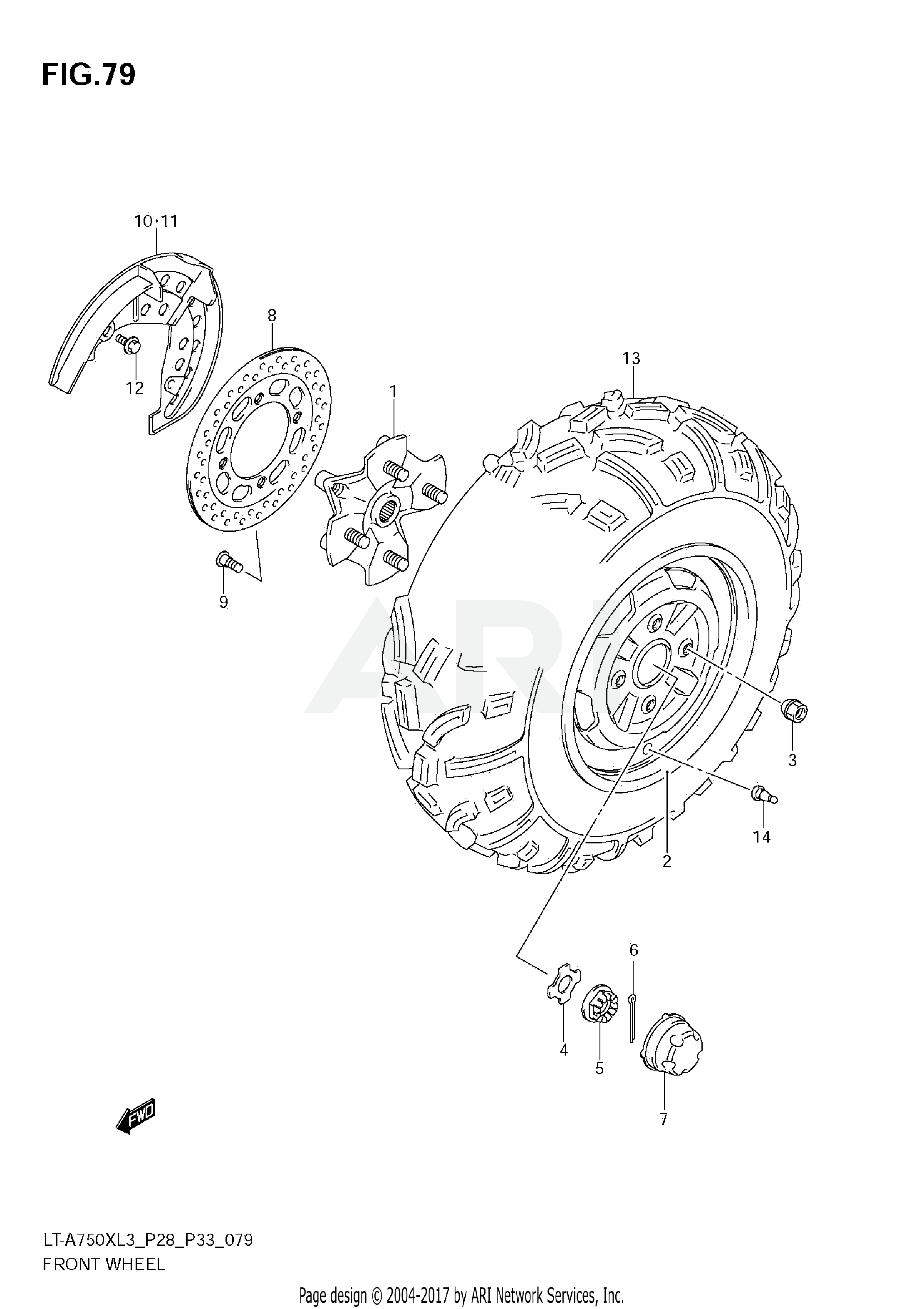 FRONT WHEEL (LT-A750XL3 E33)