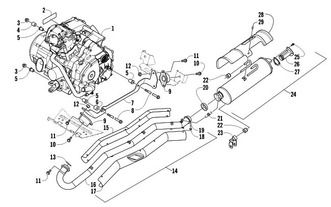 ENGINE AND EXHAUST