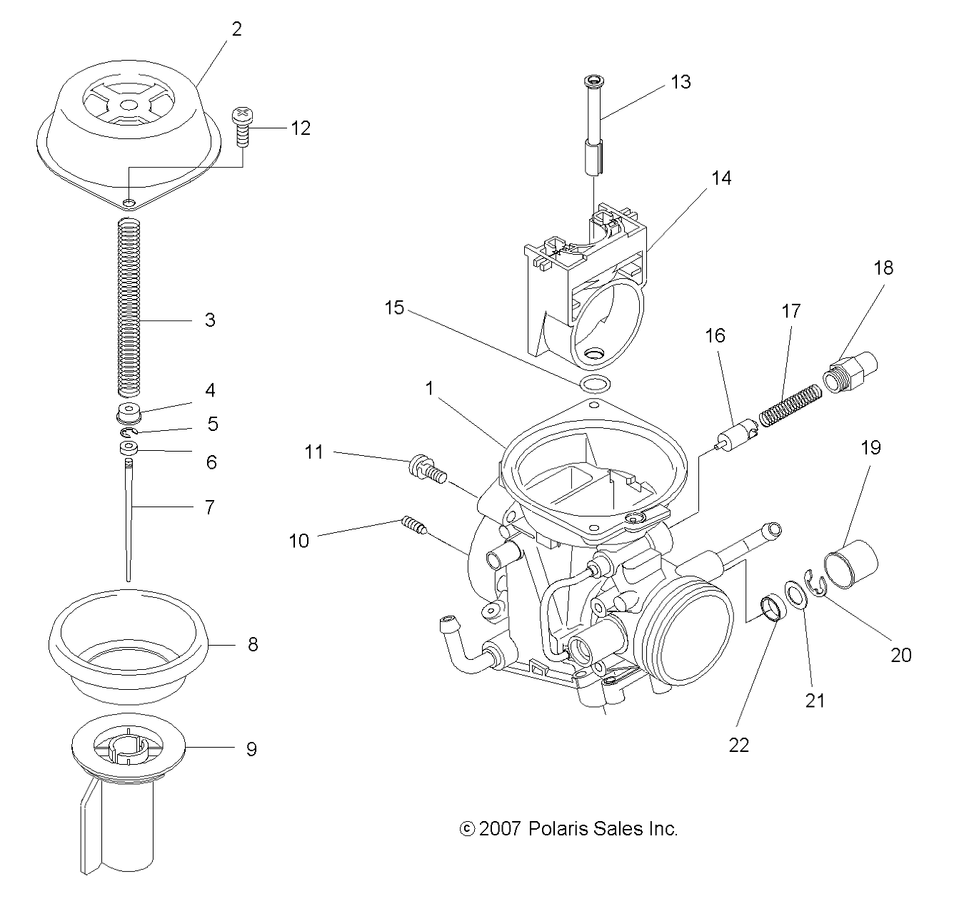 ENGINE, CARBURETOR, UPPER - A11NG50FA (49ATVCARBUPPER08SCRAM)