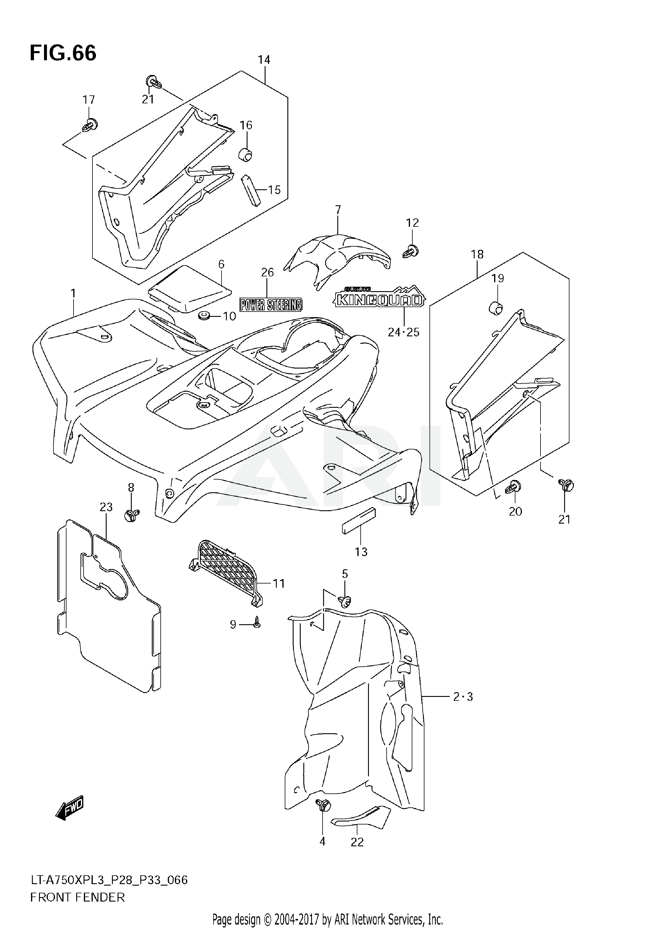 FRONT FENDER (LT-A750XPZL3 P33)