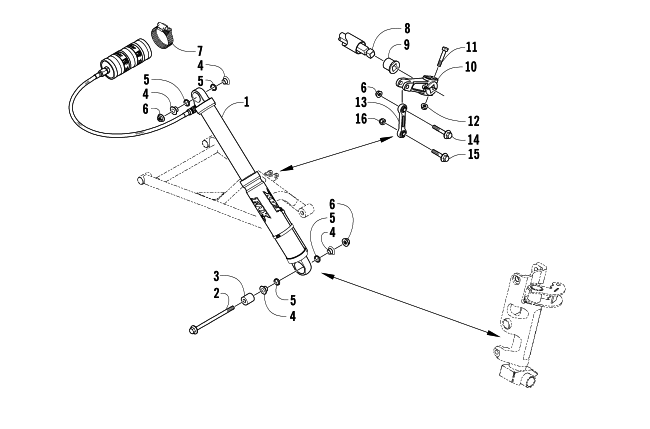 SHOCK ABSORBER AND SWAY BAR ASSEMBLY