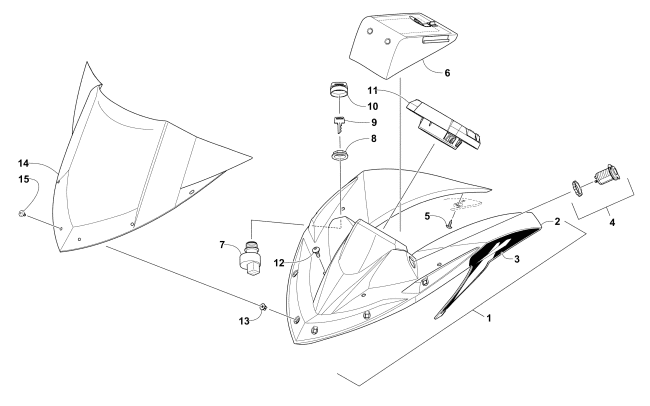 WINDSHIELD AND INSTRUMENTS ASSEMBLIES