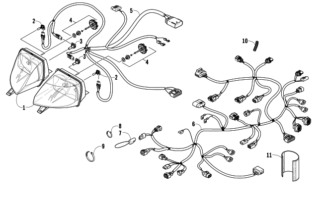 HEADLIGHT AND WIRING ASSEMBLIES