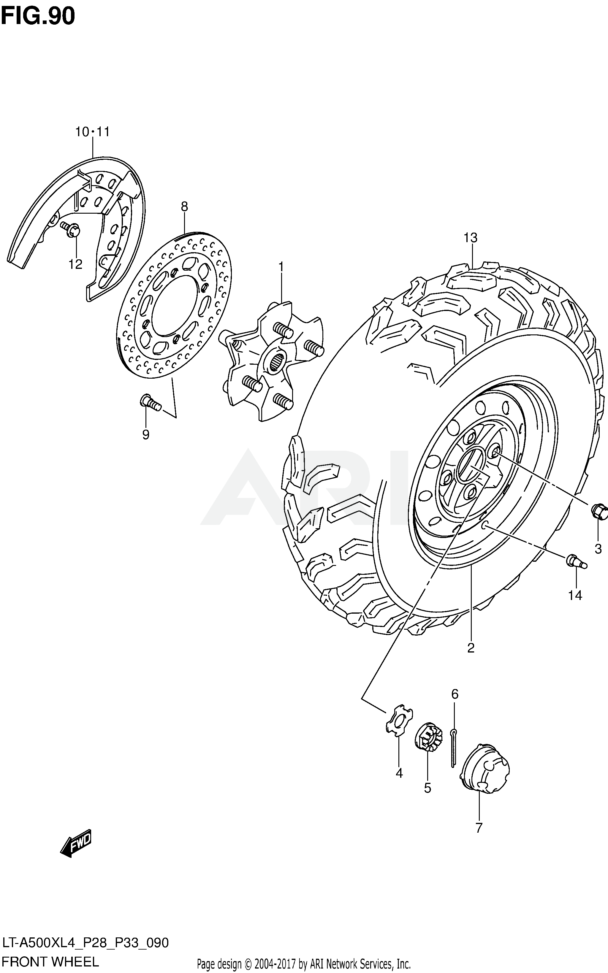 FRONT WHEEL (LT-A500XZL4 P28)