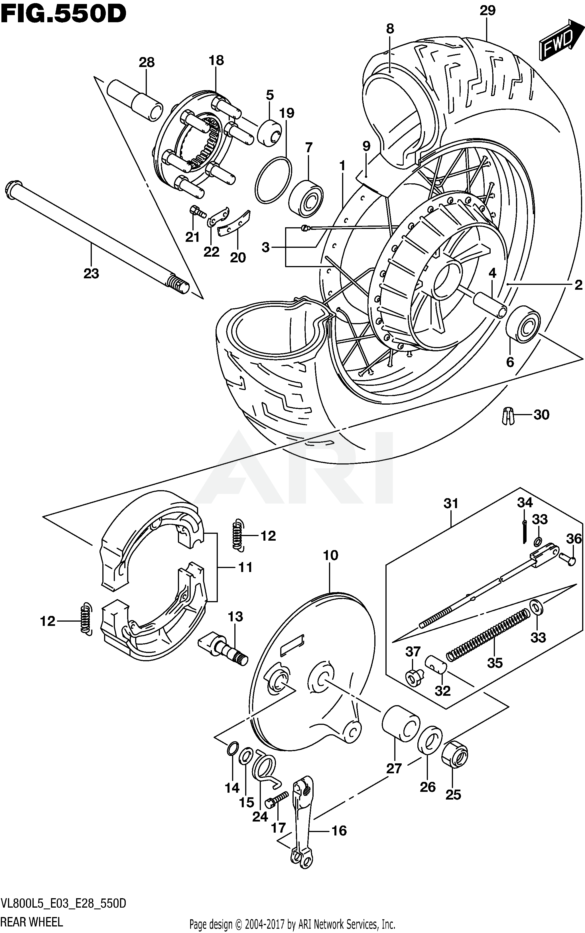 REAR WHEEL (VL800TL5 E28)