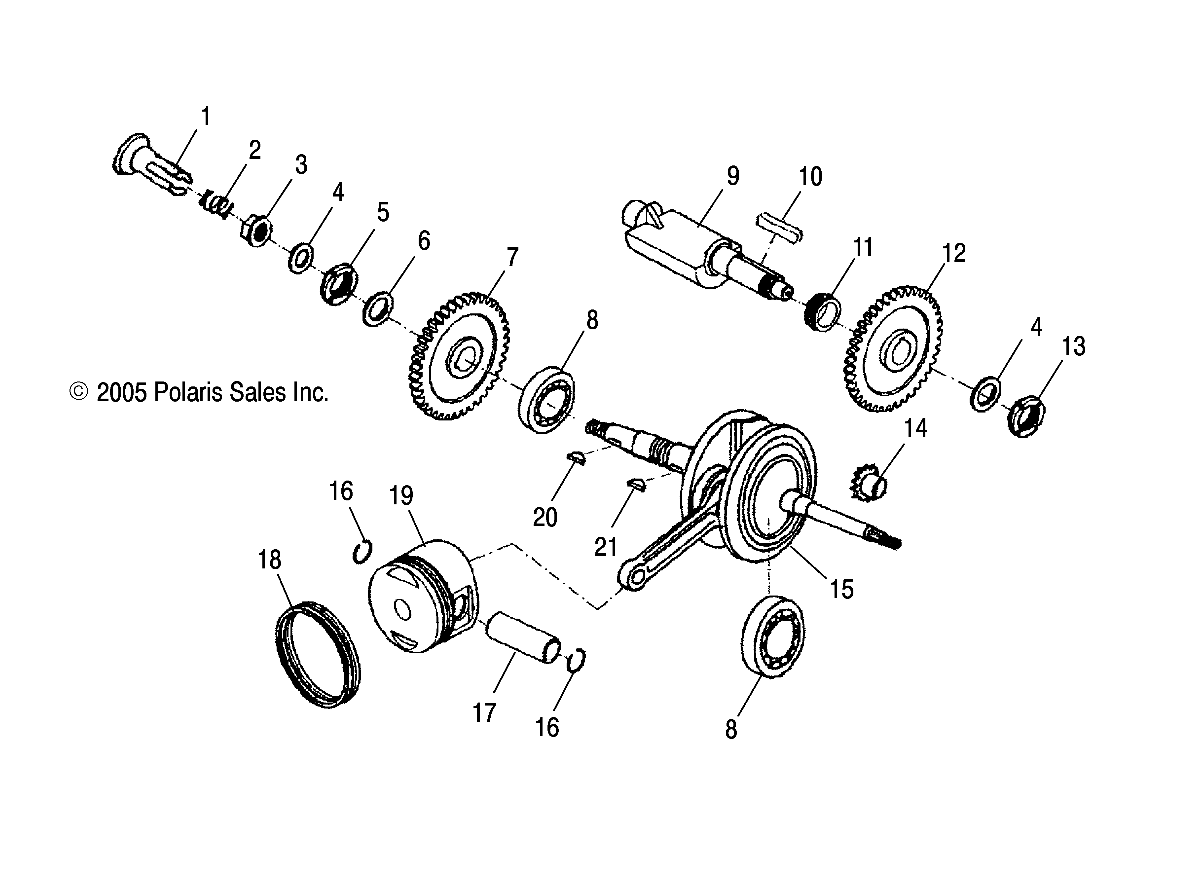 ENGINE, CRANKSHAFT and PISTON - A09PB20EB (4999202509920250A05)