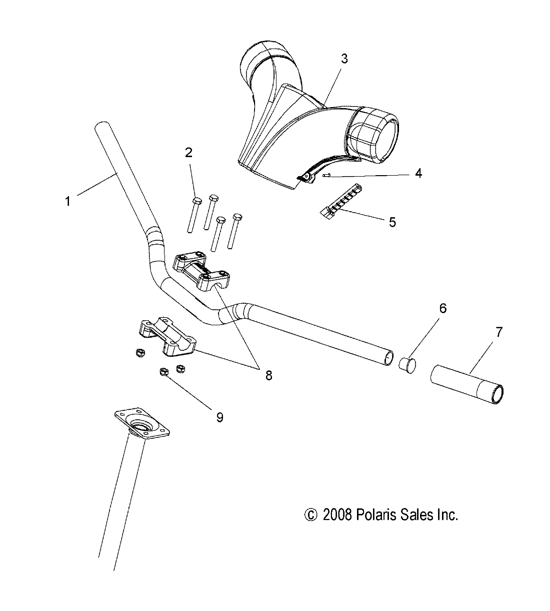 STEERING, HANDLEBAR MOUNTING - S14PT6HSL/HEL (49SNOWHANDLEBAR09600TRG)