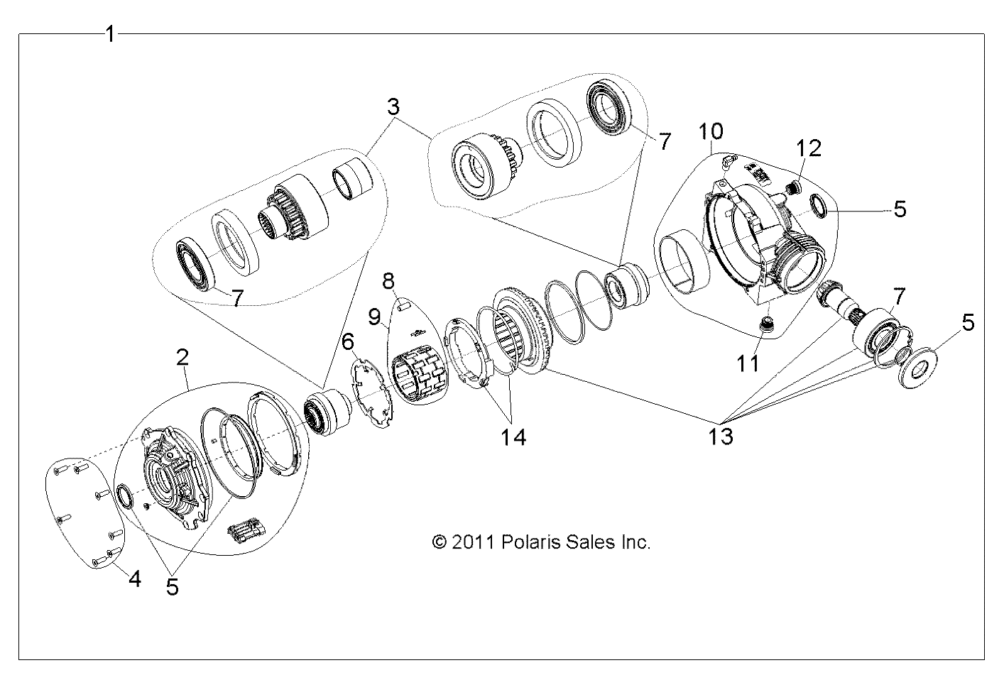 DRIVE TRAIN, FRONT GEARCASE INTERNALS - Z14JT9EFX (49RGRGEARCASE1332923)