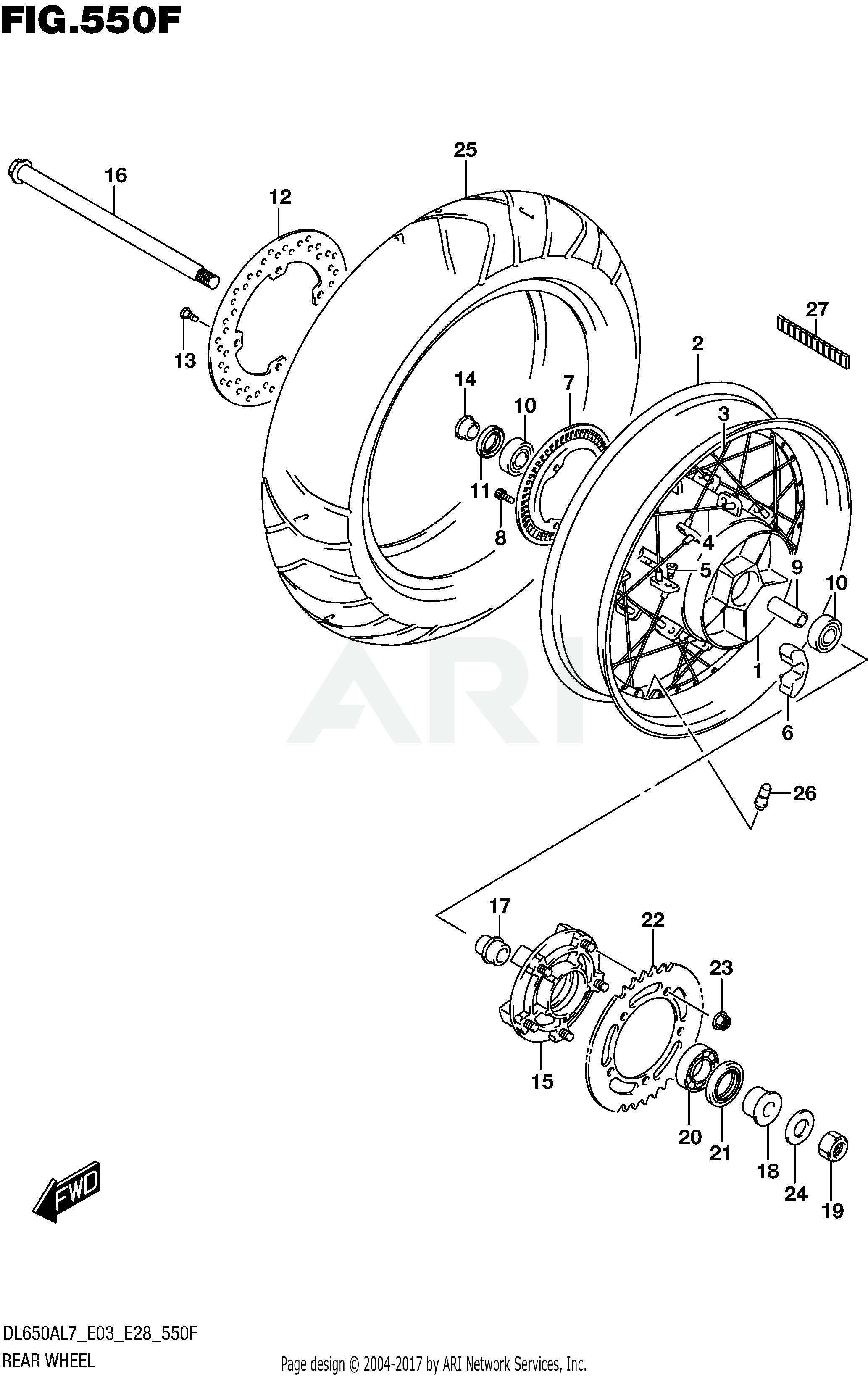 REAR WHEEL (DL650XAL7 E33)