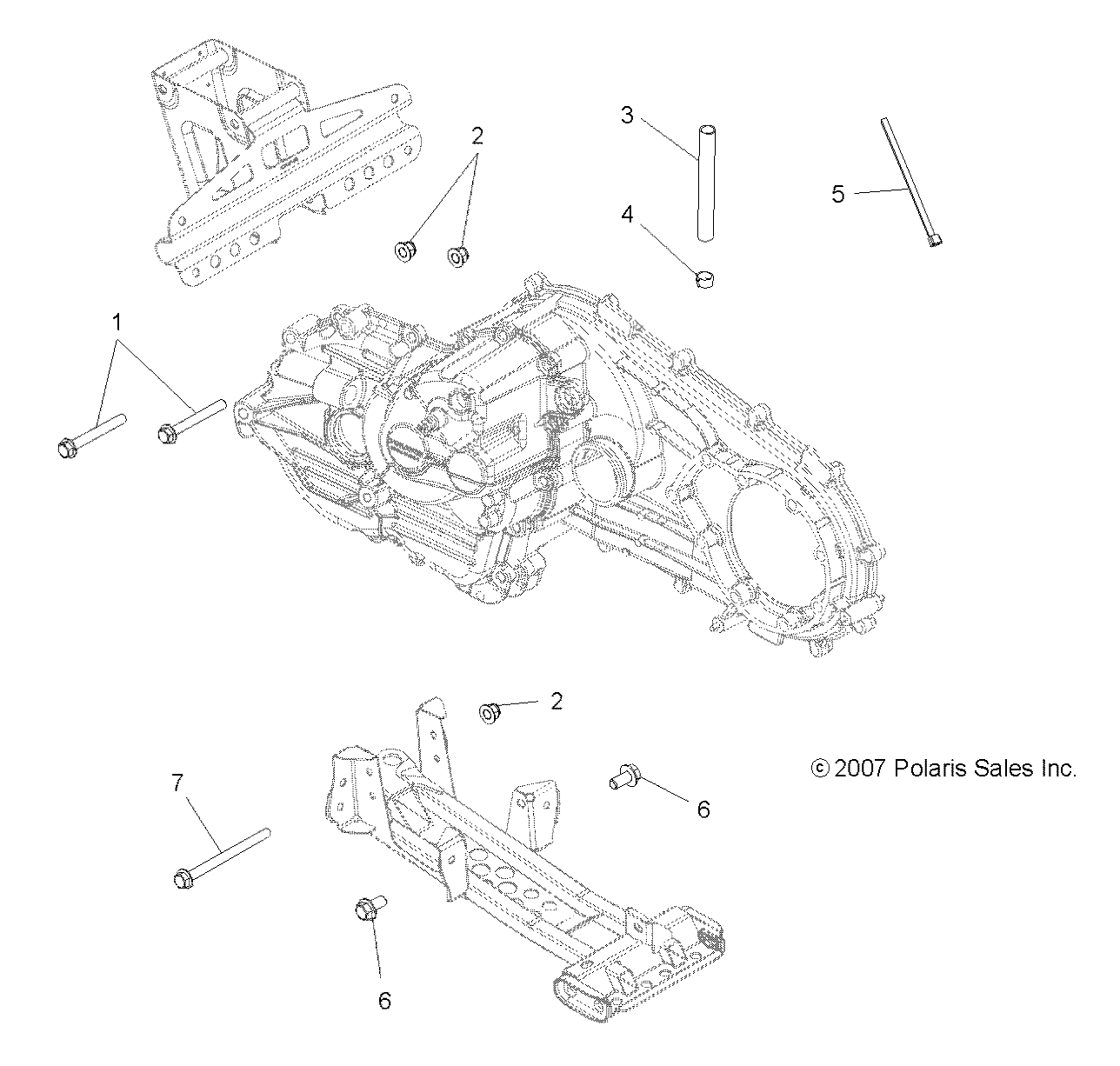 DRIVE TRAIN, MAIN GEARCASE MOUNTING - A08LB27AA (49ATVGEARCASEMTG08HAWKINTL)