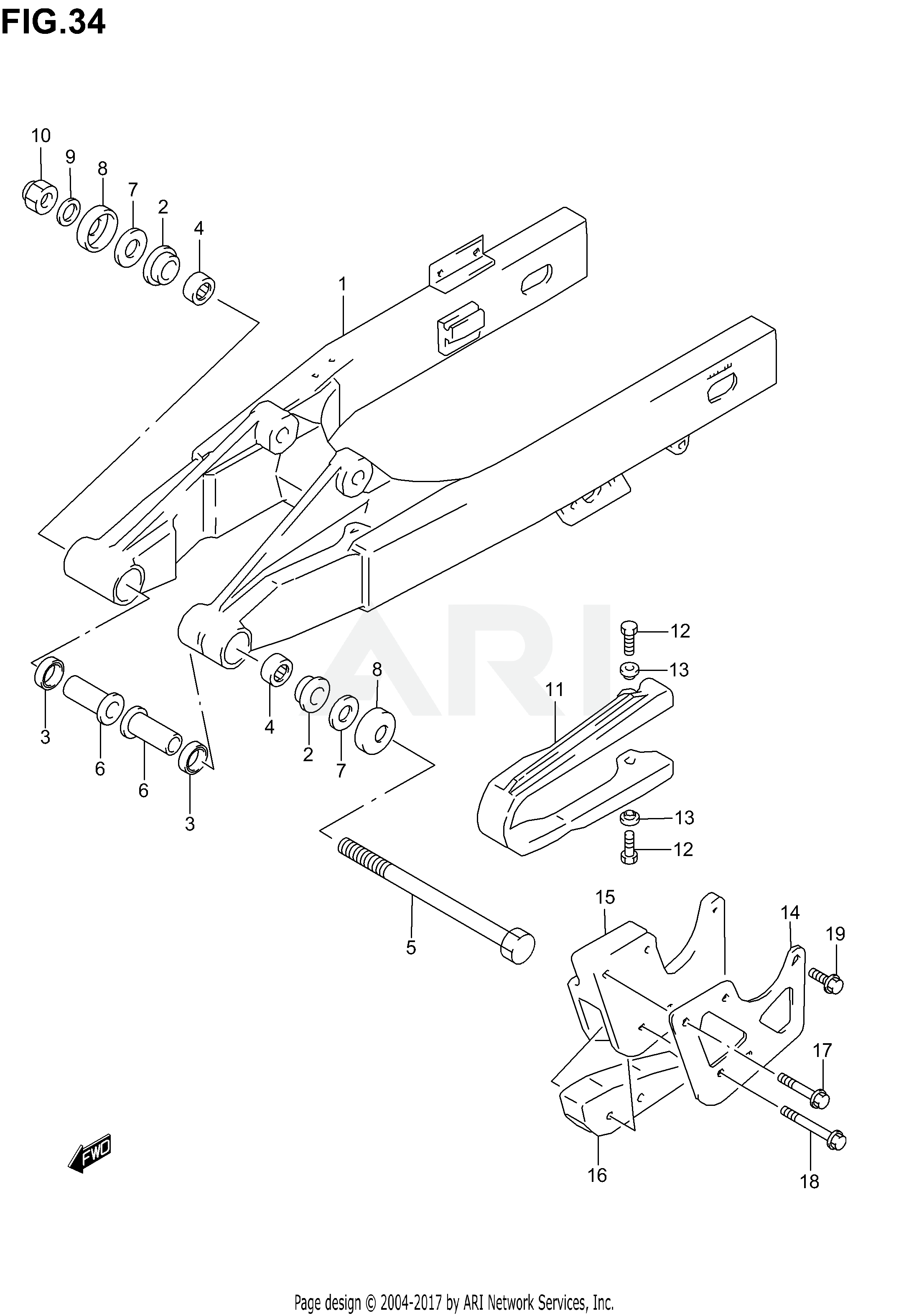 REAR SWINGING ARM (MODEL K2)