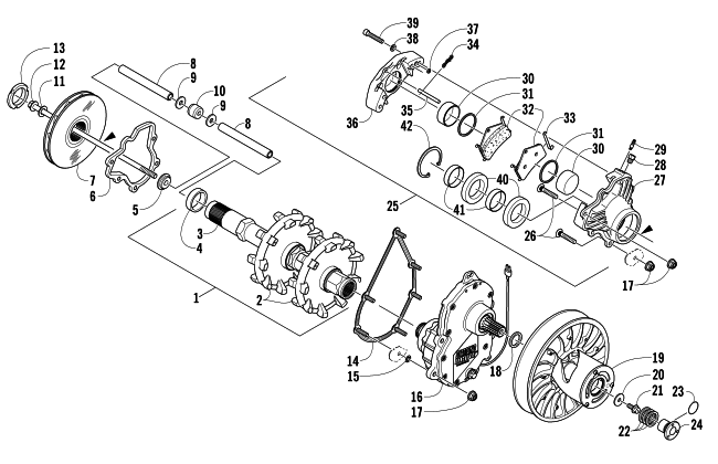 DRIVE TRAIN AND BRAKE ASSEMBLIES