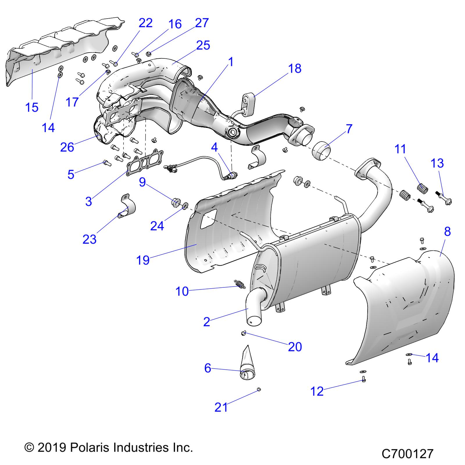 ENGINE, EXHAUST SYSTEM - R20RRM99AL (C700127)