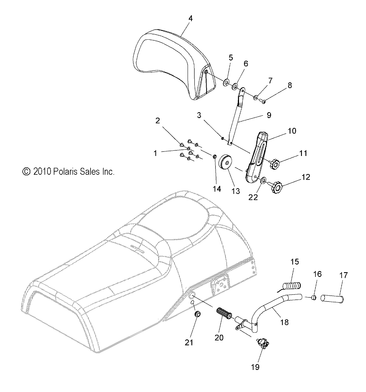 BODY, BACKREST AND GRABHANDLES - S12PU7ESL/EEL (49SNOWBACKREST11WIDE)