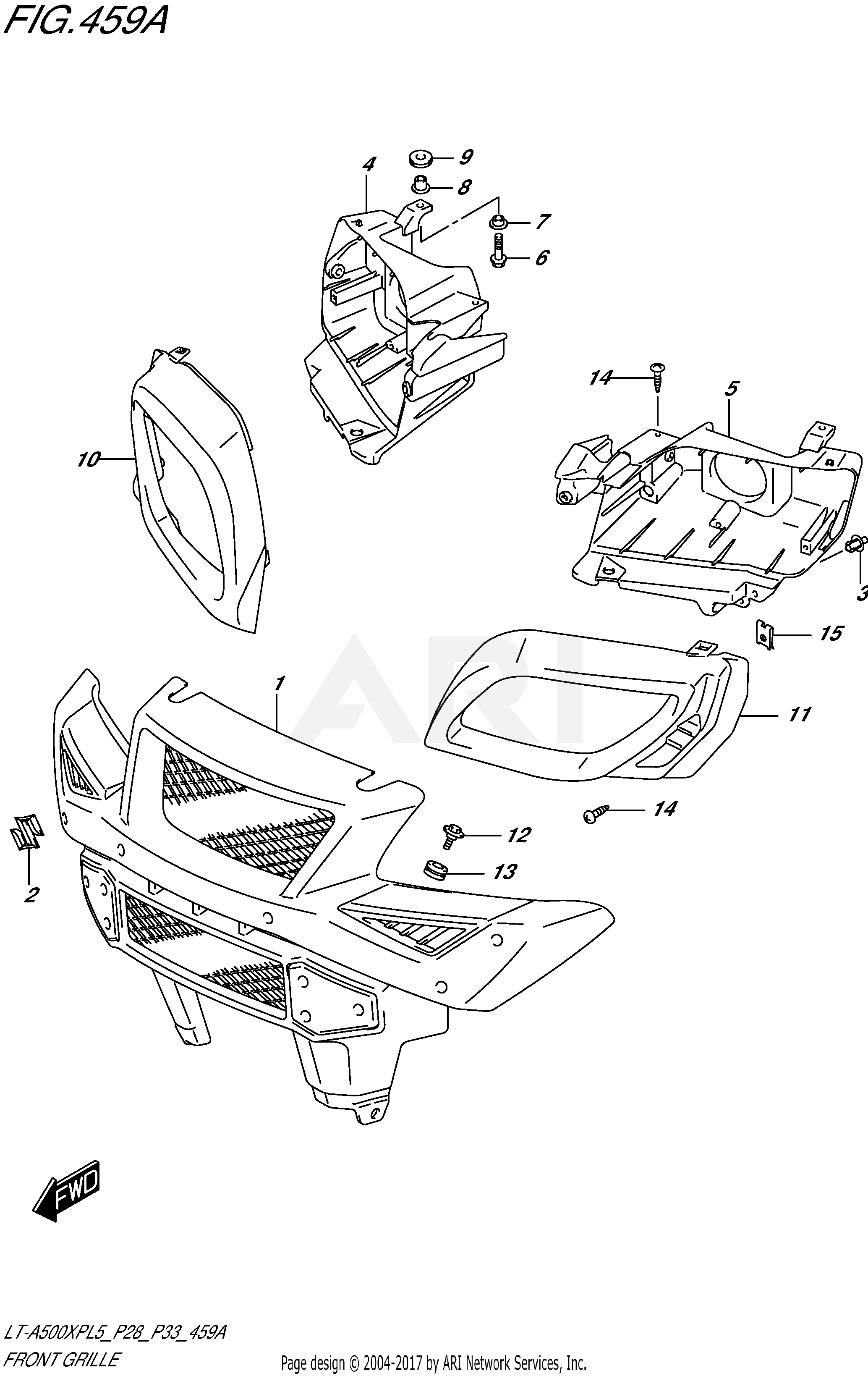 FRONT GRILLE (LT-A500XPL5 P28)