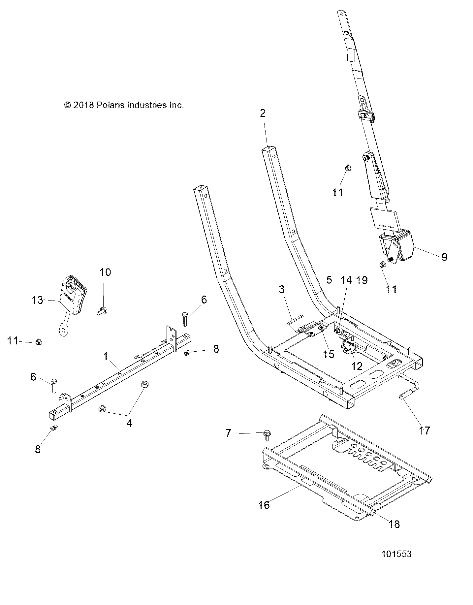 BODY, SEAT MOUNTING AND BELT - A19DBA50A5 (101553)