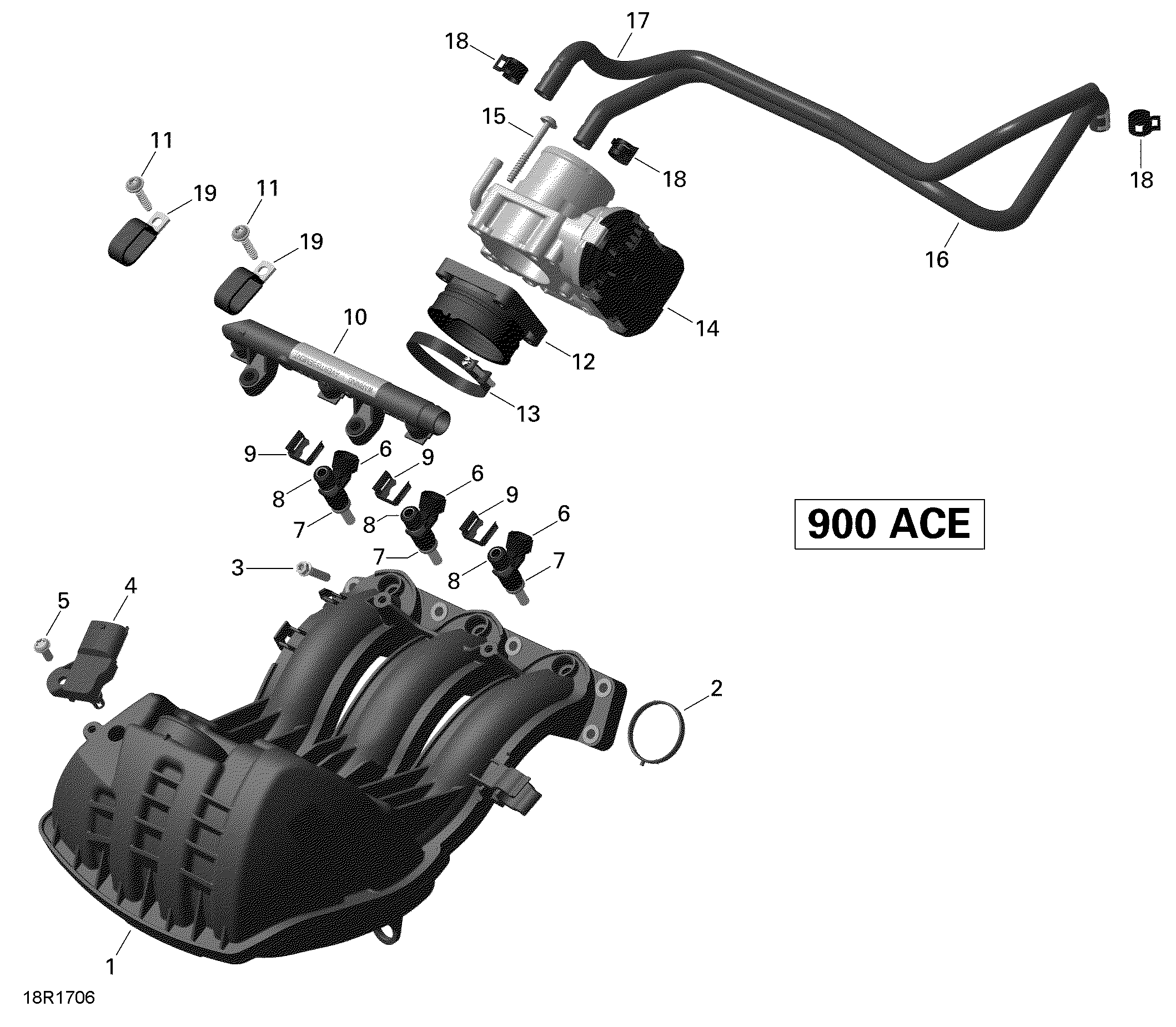 Air Intake Manifold and Throttle Body - 900 ACE