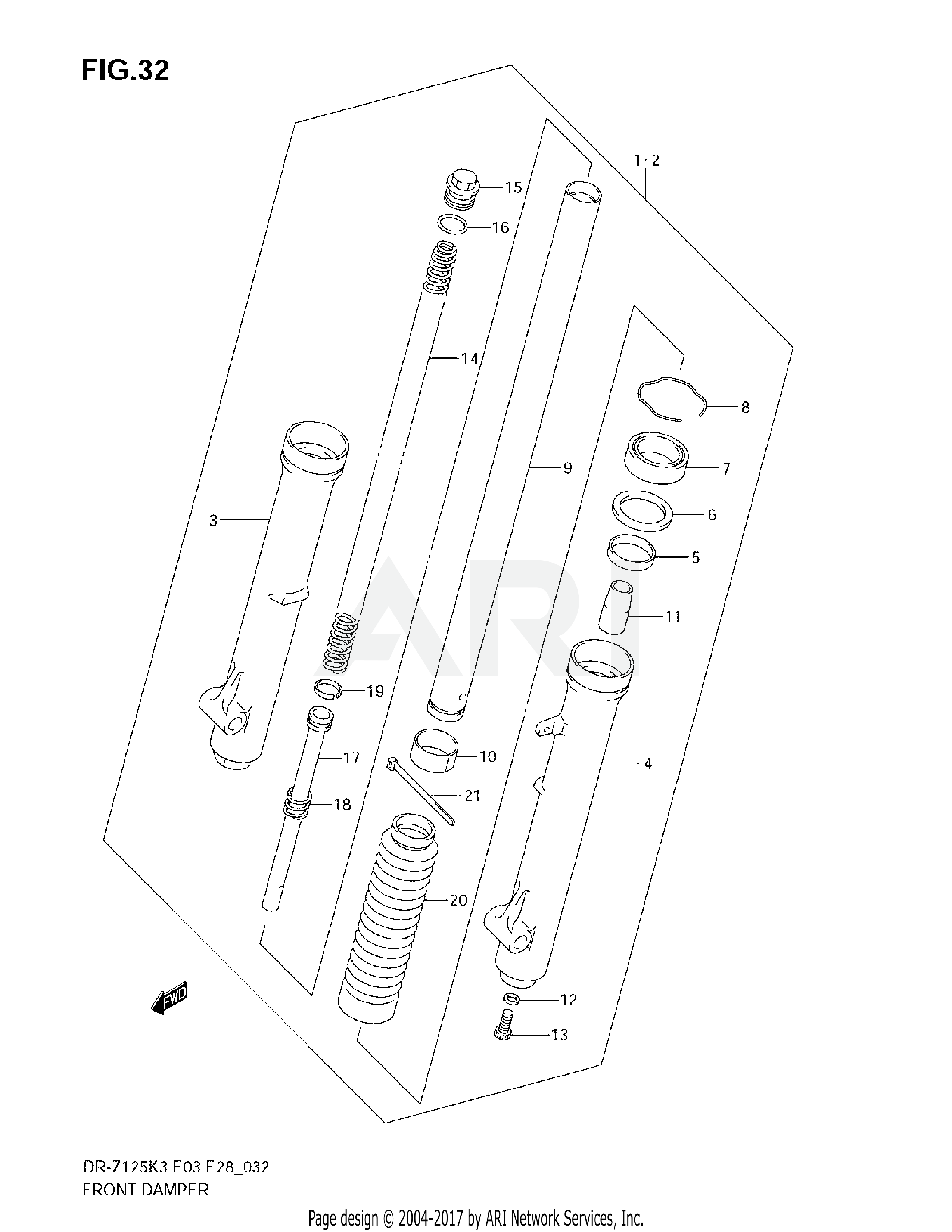 FRONT DAMPER (DR-Z125K3/K4/K5/K6/K7)