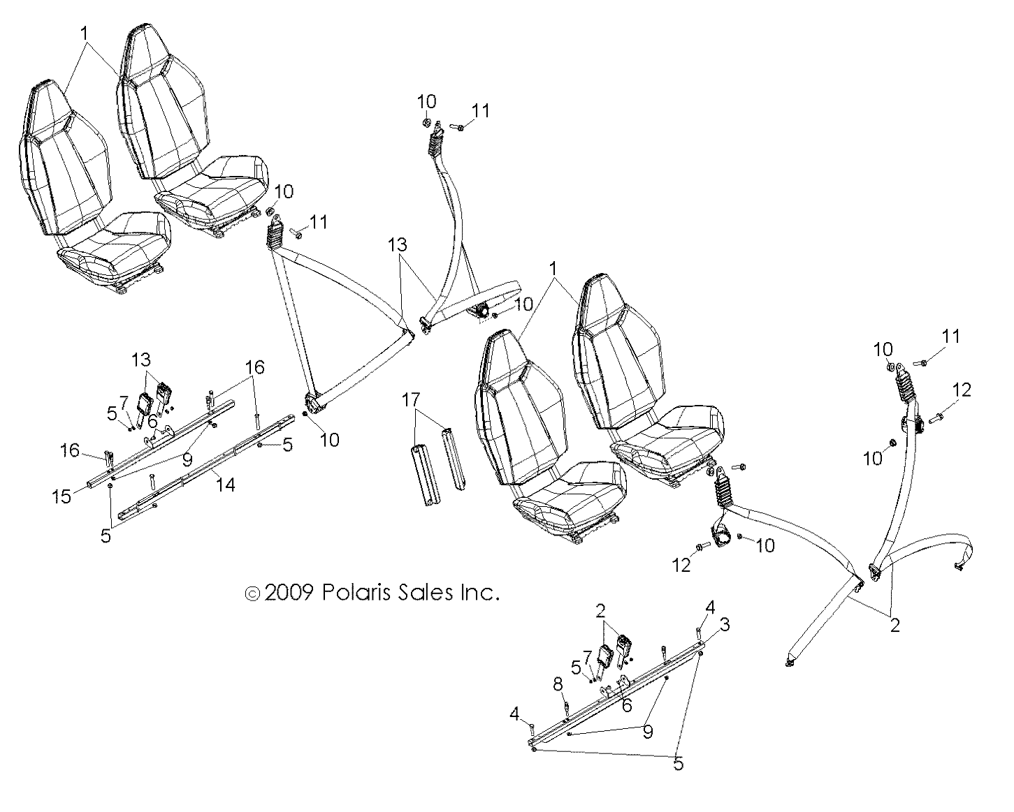 BODY, SEAT MOUNTING and BELTS - R10XH76AA (49RGRSEATMTG10RZRS4)