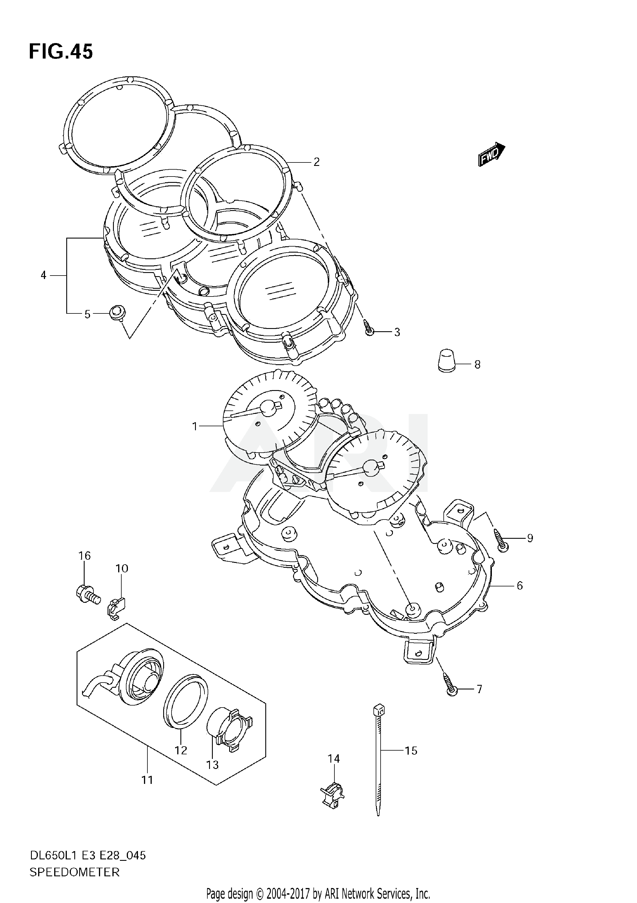 SPEEDOMETER (DL650 L1 E28)