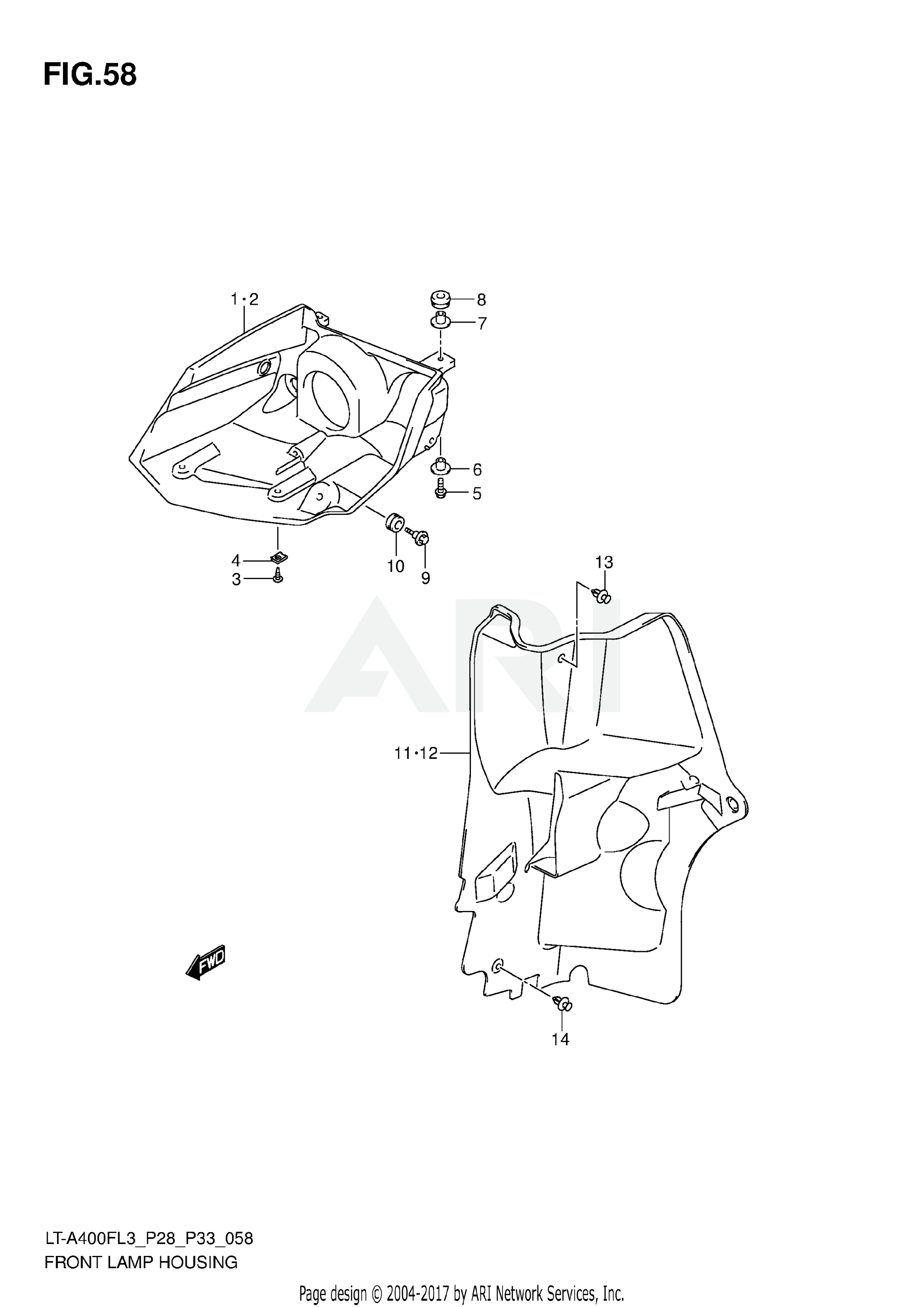 FRONT LAMP HOUSING