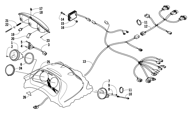 HEADLIGHT, INSTRUMENTS, AND WIRING ASSEMBLIES